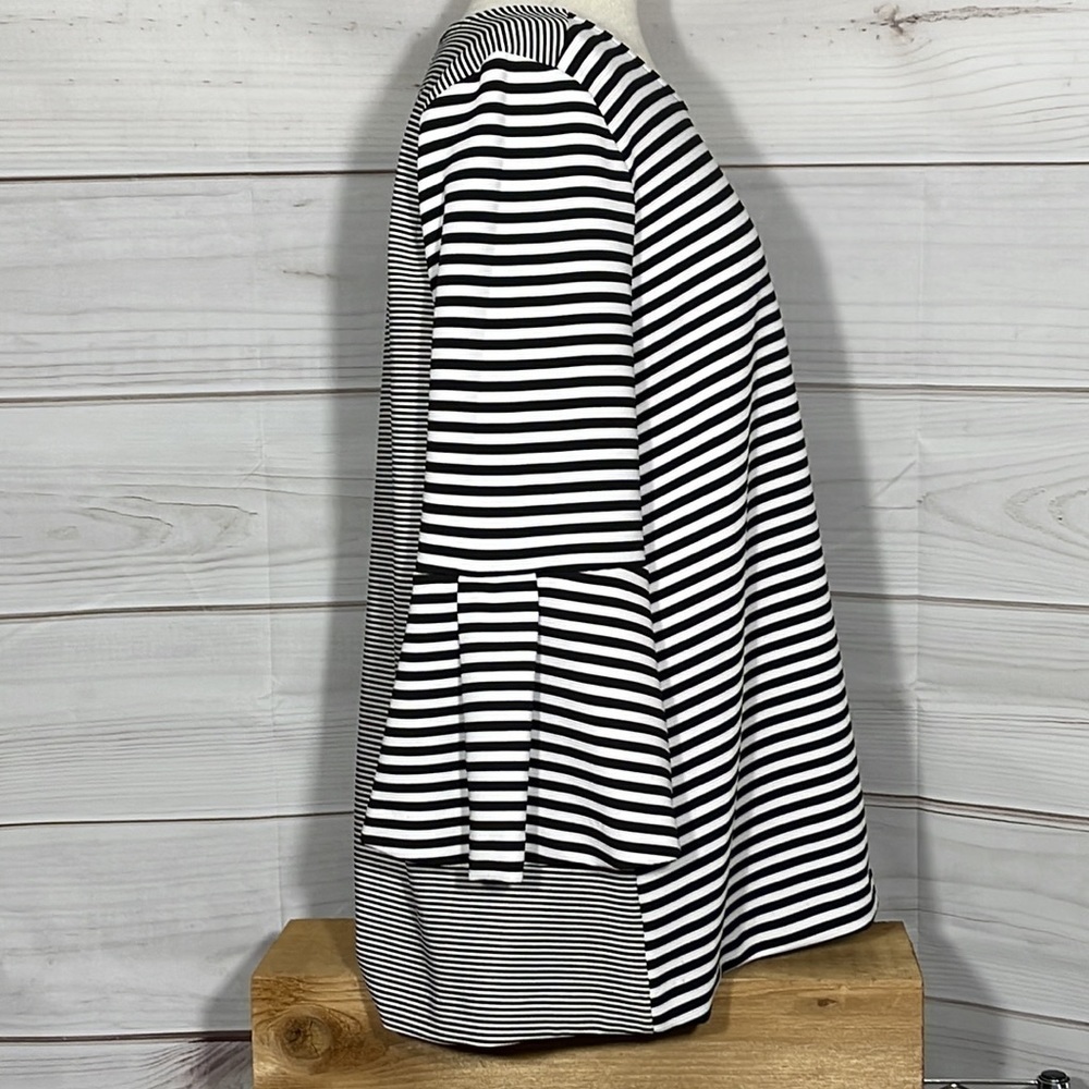 Alfani Black & White Mixed Stripe Knit Top Bell Sleeves - Picture 3 of 6